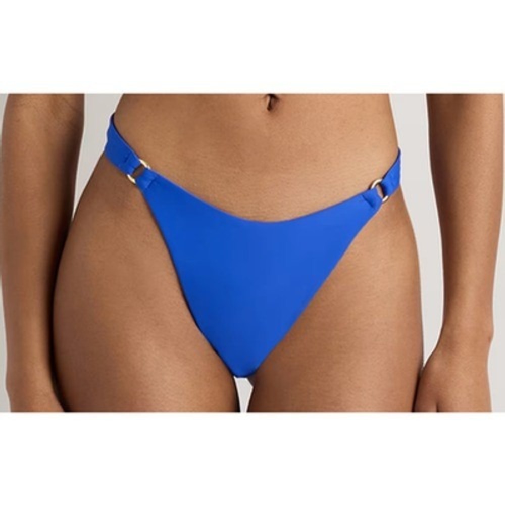 quince italian high-leg ring bikini bottom swimsuit electric blue, women x-small